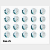 Blauwgroen Blauwe Peacock Pluim Envelope Seal Ronde Sticker (Vel)