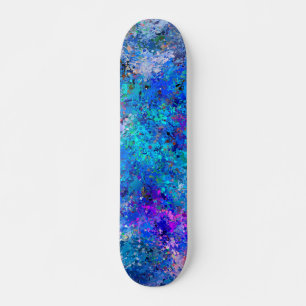 Blauwgroen blauwe roze druppels skateboard