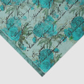 Blauwgroen Blauwe Rozen en Manuscript Tissuepapier (Detail)
