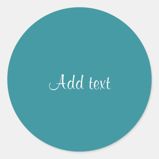 Blauwgroen blauwe SJABLOON in vaste kleur, Ronde Sticker (Voorkant)