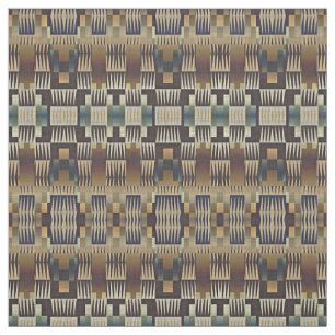 Blauwgroen Blauwe Tan Taupe Bruin Tribal Mosaic Ar Stof