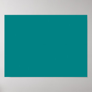 Blauwgroen blauwe Turquoise Aqua Solid Color Backg Poster