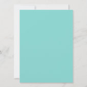 Blauwgroen Blauwe  Typografie Wedding Kaart (Achterkant)