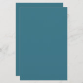 Blauwgroen blauwe, vaste kleur briefpapier (Voorkant / Achterkant)