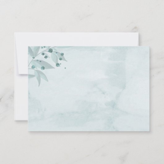 blauwgroen blauwe vlinder botanische bladeren bedankkaart (Achterkant)