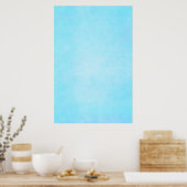 Blauwgroen blauwe Waterverf Sjabloon blanco Poster (Keuken)