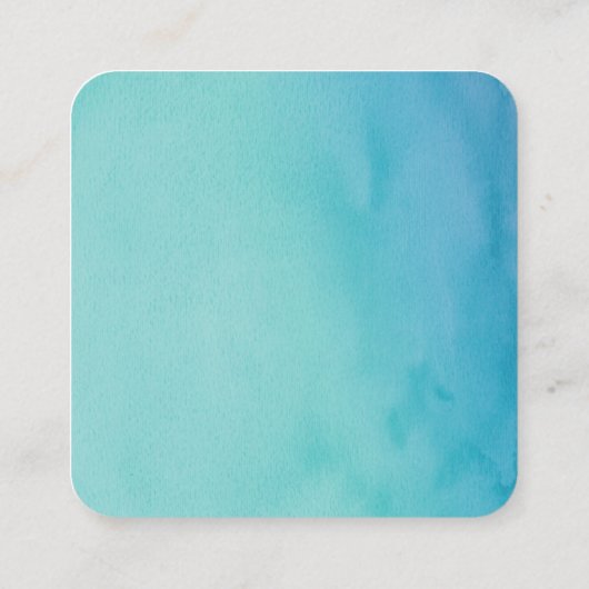 Blauwgroen/Blauwe Waterverf Wedding Website Remind Informatiekaartje (Achterkant)