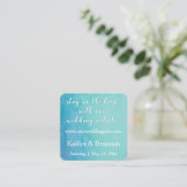 Blauwgroen/Blauwe Waterverf Wedding Website Remind Informatiekaartje (Staand voorkant)