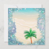 Blauwgroen Blauwe Waterzee Zand Pearls Sweet 16 Pa Kaart (Achterkant)