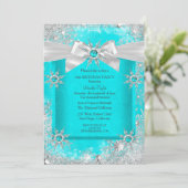 Blauwgroen blauwe winter Wonderland Snowflake Silv Kaart (Staand voorkant)