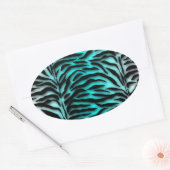 Blauwgroen Blauwe Zebra Envelope Seal Ovale Sticker (Envelop)