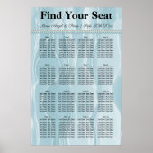 Blauwgroen Blauwe Zijde met Witte Pearls Zitkaart Poster (Voorkant)