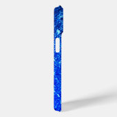 Blauwgroen blauwgroene glanzende natte gladde rege Case-Mate iPhone case (Achterkant / Rechts)