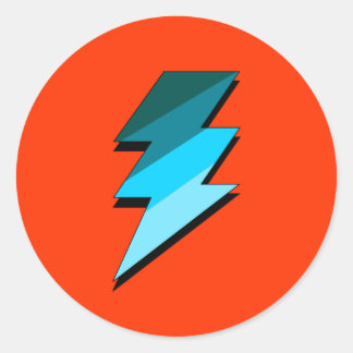 Blauwgroen bliksemdonderbout ronde sticker