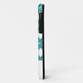 Blauwgroen bloemen aangepaste naam wit Case-Mate iPhone case (Achterkant/links)