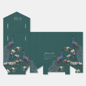 Blauwgroen Bloemen Blauwe Pauw & Magnolia Bloemen Bedankdoosjes (Ongevouwen)