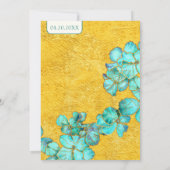 Blauwgroen bloemen bruiloft Save the Date QR Code Kaart (Achterkant)