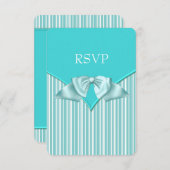 Blauwgroen Blue Bat Mitzvah RSVP (Voorkant / Achterkant)