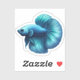 Blauwgroen Blue Betta Fish Sticker