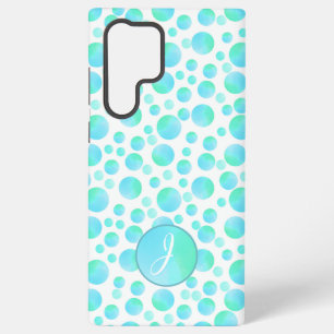 Blauwgroen Blue Bubbles Summer Modern Custom Monog Samsung Galaxy Hoesje