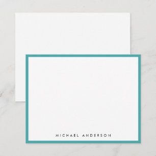 Blauwgroen Blue Classic Border Correspondent Notitiekaartje