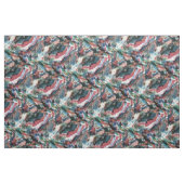 Blauwgroen Blue Coral Red Waterverf zwaait kunstpa Stof (Yard (91,4 cm))