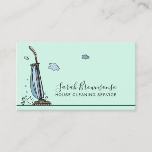 Blauwgroen Blue Janitorial Maid House Cleaning Ser Visitekaartje