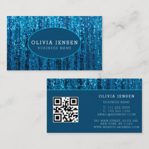 Blauwgroen Blue Ombre Glitter Glamoureus Marmer Mo Visitekaartje