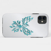Blauwgroen Blue Phoenix stijgt op zilver Case-Mate iPhone Case (Achterkant (horizontaal))
