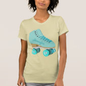 Blauwgroen Blue Retro Quad Roller Schaats, speciaa T-shirt (Voorkant)