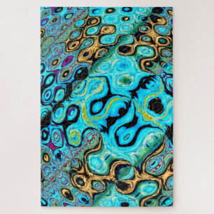 Blauwgroen Blue Ripples Jigsaw Puzzel