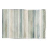 Blauwgroen Blue Sage Green Cream Distressed Stripe Kussensloop (Achterkant)