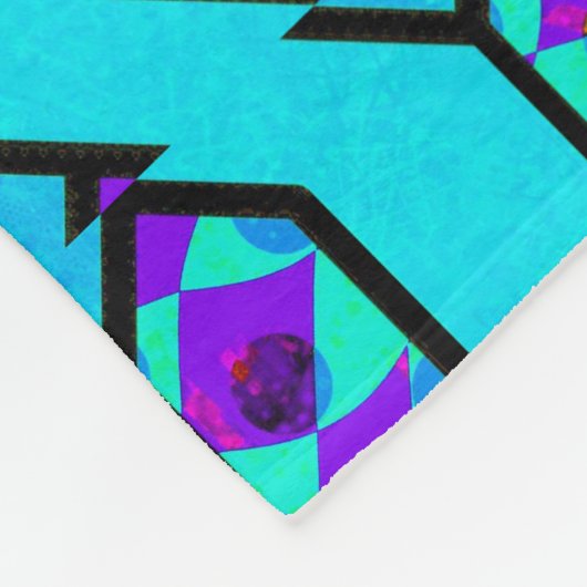 Blauwgroen Blue Shim Shim Pattern Fleece Deken (Hoek)