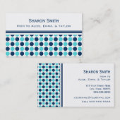 Blauwgroen Blue Stippen Pattern Mam Calling Cards Contactkaartje (Voorkant / Achterkant)