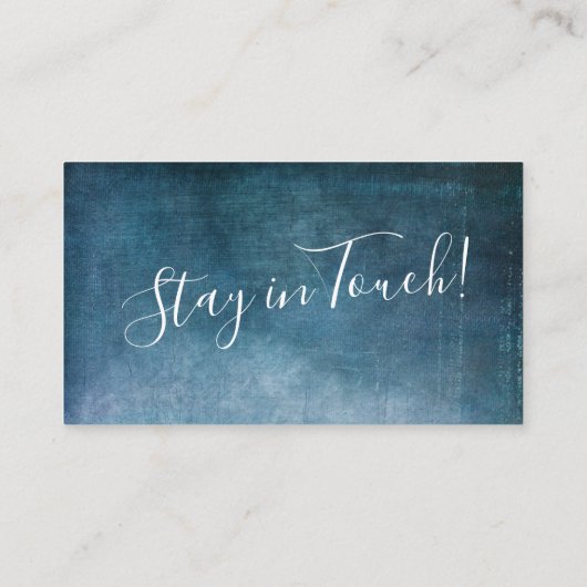 Blauwgroen Blue Textured Grunge "We hebben ons ver Informatiekaartje (Achterkant)