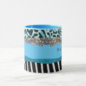 Blauwgroen Blue Turquoise Girly Modern Glam Retro  Mok (Midden)