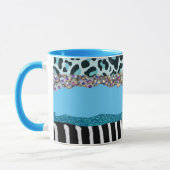 Blauwgroen Blue Turquoise Girly Modern Glam Retro  Mok (Links)