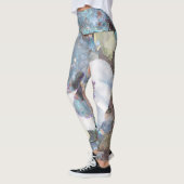 Blauwgroen Blue White Floral Leggings (Links)