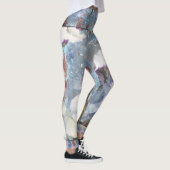 Blauwgroen Blue White Floral Leggings (Rechts)