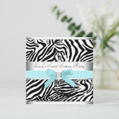 Blauwgroen Blue Zebra Sweet Sixteen Verjaardagsfee Kaart (Staand voorkant)