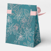 Blauwgroen Blush Pink | Aangepaste bruiloft Bedankdoosjes (Achterkant)