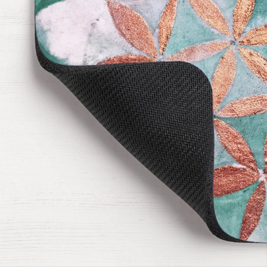 Blauwgroen Blush Roze Pastel Abstract Waterverf Pa Muismat (Hoek)