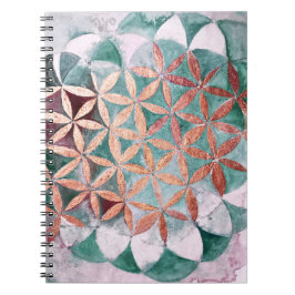 Blauwgroen Blush Roze Pastel Abstract Waterverf Pa Notitieboek