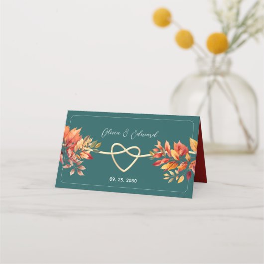 Blauwgroen Boho Fall Wedding (Achterkant)