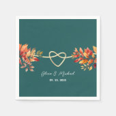 Blauwgroen Boho Fall Wedding Servet (Voorkant)