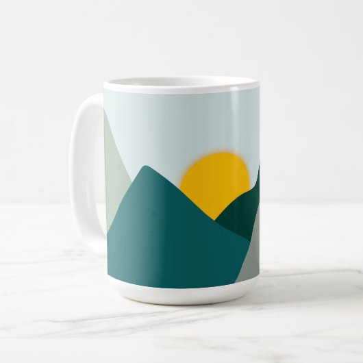 Blauwgroen Boho Mountain Mok (Voorkant links)