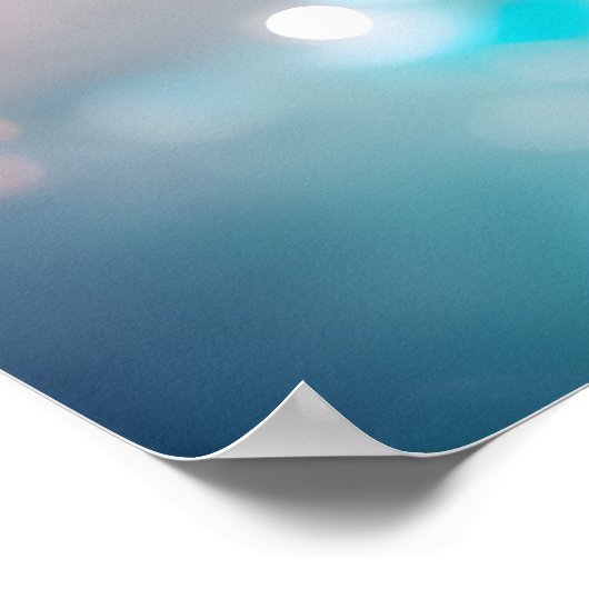 Blauwgroen Bokeh-achtergrond Poster (Hoek)