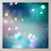 Blauwgroen Bokeh-achtergrond Poster (Voorkant)