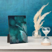 Blauwgroen bokeh bladeren fotoplaat (Zijkant)