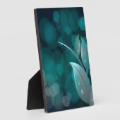 Blauwgroen bokeh bladeren fotoplaat (Zijkant)